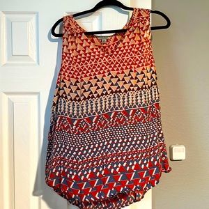 Lucky brand geometric print, swing style tank top